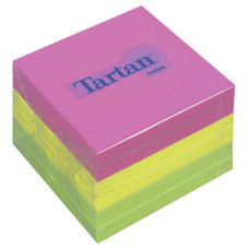 FOGLIETTI RIPOSIZIONABILI TARTAN™ NOTES 76X76 MM COLORI ASSORTITI NEON - CONF. 6 BLOCCHETTI DA 100 FF