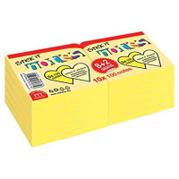 Mitama stick it 75x75 fogli adesivi riposizionabili 100ff conf. 10 blocchi da 100 giallo