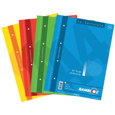 RAMBLOC BLOCCO SPIRALATO A4 80FG CONF.4 PEZZI COLORI ASSORTITI 5MM
