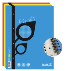 RAMBLOC MAXI QUADERNO SPIRALATO RINFORZATO A4 160 PAG - 80 G - QUADRETTO 4 MM