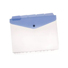 BUSTE FORATE CON BOTTONE E SEPARATORI F.TO A4 CONFEZIONE 5 PZ