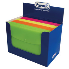FAVORIT BUSTE CON BOTTONE SNAP A4 EXPO 32 PEZZI NEON 
