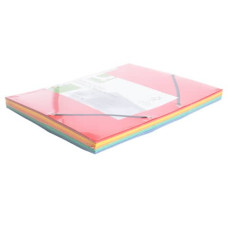 CARTELLINA A 3 LEMBI CON ELASTICO 24,3X32 CM CARTONCINO MANILLA  ASSORTITI CONF. 10 PZ