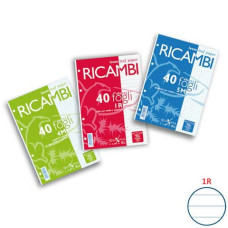 PIGNA RICAMBIO QUADERNO AD ANELLI 40FF 80GR 21X30 (A4) -1R-
