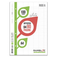 Rambloc fogli forati per cartellina ad anelli rigo -a- - a4 - 100 gr.