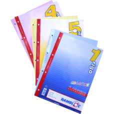 RAMBLOC FOGLI FORATI PER CARTELLINA AD ANELLI 40FF 21X30 (A4) -1R- GIALLO