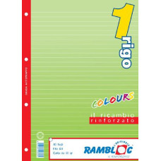 RAMBLOC FOGLI FORATI PER CARTELLINA AD ANELLI 40FF 21X30 (A4) -1R- VERDE