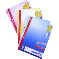 Rambloc fogli forati per cartellina ad anelli 40 fogli 21x30 (a4) quadretto -4m- rosa