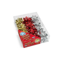 Fiocchi per pacchi regalo luminosa diam.8cm. colori assortiti cf.12