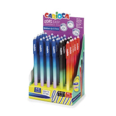 ESPOSITORE 30 PENNE CANCELLABILI CARIOCA OOPS EASY PUNTA MEDIA 0,7 MM ASSORTITI
