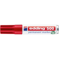 Marcatore permanente EDDING 500 punta scalpello 2-7 mm rosso.
