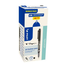 FINELINER PILOT V SIGN PEN GREEN PACK 20 PEZZI 2 MM NERO