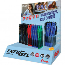PENTEL ENERGEL BL107 A SCATTO DISPLAY 60 PENNE COL.ASSORTITI