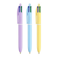 Penna a sfera a scatto BIC 4 colours pastel conf. da 12 pezzi