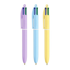 PENNA A SFERA A SCATTO BIC 4 COLOURS PASTEL CONF. 12 PZ