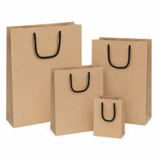 SHOPPER KRAFT AVANA CON MANICO IN CORDA NERO - 30X12X40 CM
