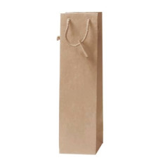 BORSA PORTABOTTIGLIE IN CARTA KRAFT AVANA  10X9X39 CM  CONF. 10 PZ