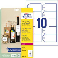CARTELLINI RETTANGOLARI MICRO-PERFORATI AVERY IN CARTONCINO 220 G IN CONF. 100 PZ 90X50 MM CON ANGOLI TAGLIATI