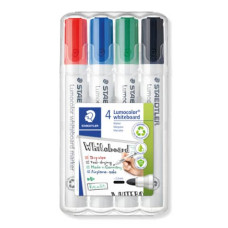 MARCATORE PER LAVAGNE BIANCHE STAEDTLER LUMOCOLOR WHITEBOARD MARKER 351 ASSORTITI  ASTUCCIO 4 PZ