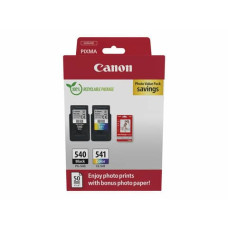 CARTUCCIA CANON PG-540/CL-541 N/C/M/G CON CONFEZIONE FOGLI NERO CIANO