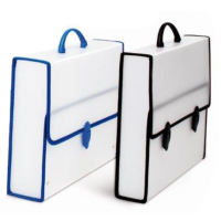 Valigetta polionda neutra bordata tessuto formato 28x40x8