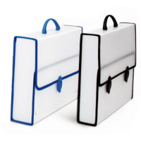 Valigetta polionda neutra bordata tessuto formato 29x39x5,5