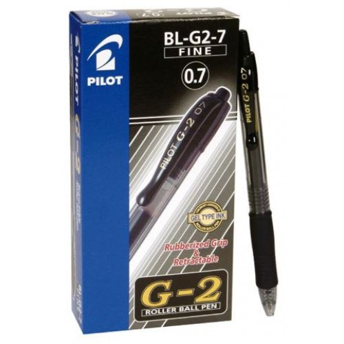 PILOT Penna roller gel a scatto G-2, Punta media 0,7 mm, Blu (confezione 12  pezzi) - Penne Gel a Scatto