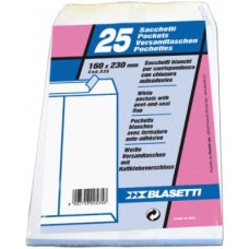 BLASETTI BUSTA BIANCA SACCO CON STRIP 16X23 20 CONFEZIONI DA 25 BUSTE