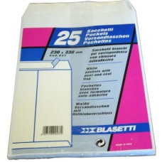 BUSTA BIANCA A4  A SACCO CON STRIP 23X33