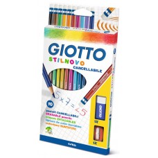 FILA GIOTTO STILNOVO PASTELLI CON GOMMA E TEMPERINO 10 COLORI 