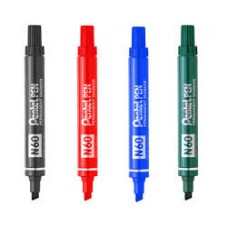 PENTEL N60 PENNARELLO INDELEBILE PUNTA SCALPELLO NERO