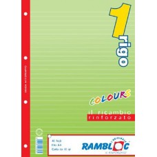 RAMBLOC RICAMBIO QUADERNO AD ANELLI RINFORZATO 40FF 21X30 (A4) -1R- VERDE
