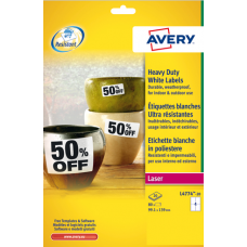 AVERY ETICHETTE POLIESTERE ARGENTO 45,7X21,2MM