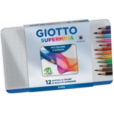FILA GIOTTO SUPERMINA 12 PASTELLI SCATOLA IN METALLO
