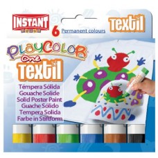 PLAYCOLOR TEMPERA SOLIDA PER TESSUTI 6 STICK 10GR COLORI ASSORTITI