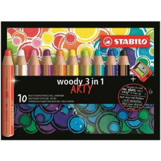 STABILO PASTELLONI WOODY 880 ARTY SCATOLA 10 COLORI ASSORTITI