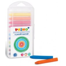 PRIMO PASTELLI A CERA COLORI ASSORTITI SUPERSOFT CF.12 COLORI