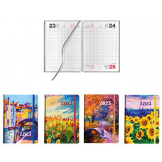 AGENDA 2023 GIORNALIERA QUADRETTI S/D ABB 10.5X14.5 PAINTING CON ELASTICO FANTASIE ASSORTITE