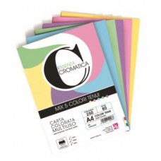 CWR CARTA COLORATA 80 GR A4 PACCO 250 FOGLI 5 COLORI TENUE ASSORTITI