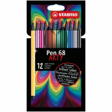 PEN 68 ARTY PENNARELLO IN FIBRA ASTUCCIO IN CARTONE 12 COLORI