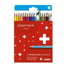 CARAN D'ACHE SWISSCOLOR MATITE COLORATE ACQUARELLABILI CF.18 COLORI