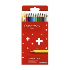 CARAND'ACHE SWISSCOLOR MATITE COLORATE PERMANENTI SCATOLA CARTONE CF.12
