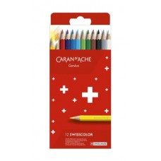 CARAN D'ACHE SWISSCOLOR MATITE COLORATE PERMANENTI CF.12 COLORI