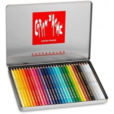 CARAN D'ACHE SWISSCOLOR MATITE ACQUARELLABILI SCATOLA METALLO CF.30 COLORI