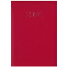 AGENDA GRANDE 2024 GIORNALIERA  21X29.7 A4 GOMMATO ROSSO