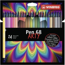 PEN 68 BRUSH ARTY LINE ASTUCCIO IN CARTONE 24 COLORI