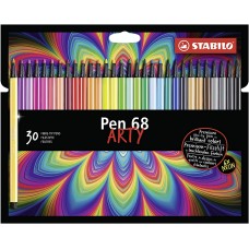 PEN 68 BRUSH ARTY LINE ASTUCCIO IN CARTONE 30 COLORI