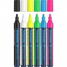 SCHNEIDER  MAXX 245 PEMNARELLO PER LAVAGNE E VETRO CANCELLABILE A  SECCO CONFEZIONE 6 COLORI