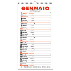 CALENDARIO DA MURO 2027 OLANDESE SPIRALATO 23X43 CM