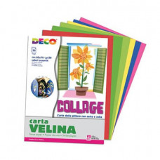 CARTA VELINA 50X76CM BUSTA 25 FOGLI DA 5 COLORI CLASSICI ASSORTITI